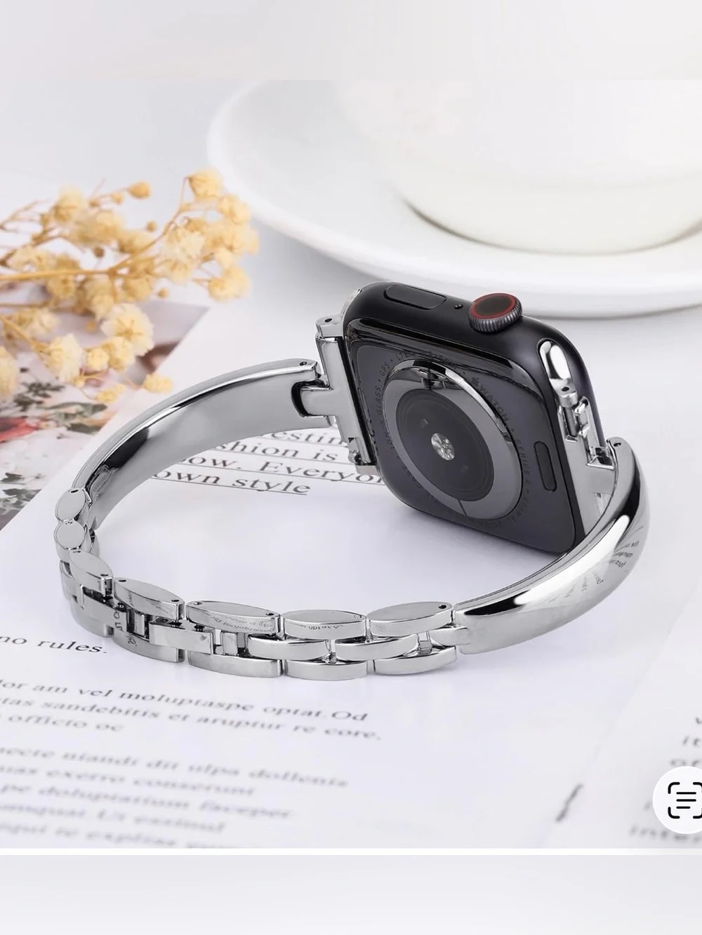 Silver Apple Watch band 42mm 44mm 45mm 46mm